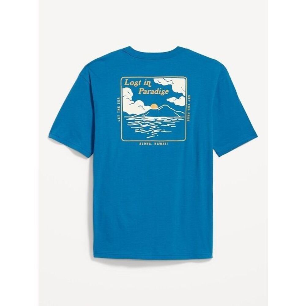 Old Navy Blue Lost in Paradise Oversized Graphic Tshirt XL